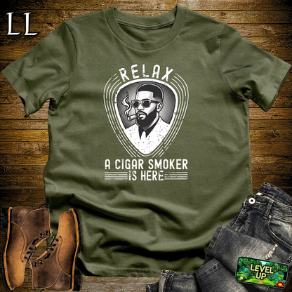 Relax A Cigar Smokers Here Softstyle T Shirt Military Green | Cigar Lover Tee