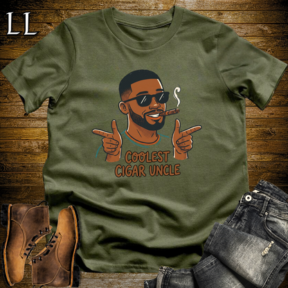 Coolest Cigar Uncle Softstyle T Shirt Military Green | Cigar Uncle Gift Tee