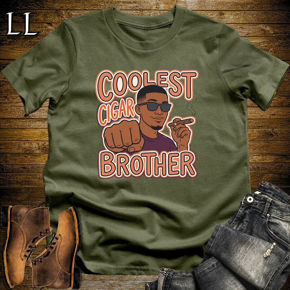 Coolest Cigar Brother Softstyle T Shirt Military Green | Cigar Brother Tee