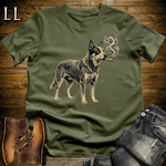 Vintage Cigar Australian Cattle Dog Softstyle T Shirt Military Green | Cigar Australian Cattle Dog Tee