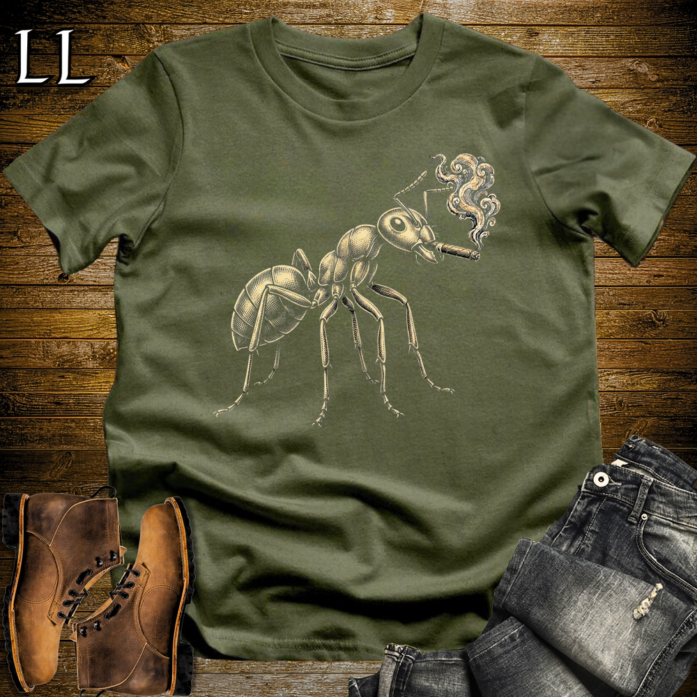 Vintage Cigar Ant Softstyle T Shirt Military Green | Cigar Ant Tee