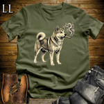 Vintage Cigar Akita Softstyle T Shirt Military Green | Cigar Akita Tee