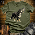 Vintage Cigar Bernese Mountain Dog Softstyle T Shirt Military Green | Cigar Bernese Mountain Dog Tee