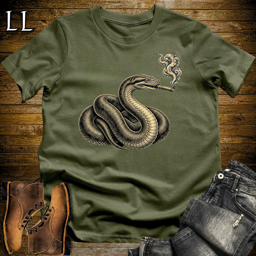 Vintage Cigar Anaconda Softstyle T Shirt Military Green | Cigar Anaconda Tee