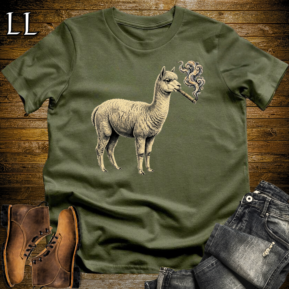 Vintage Cigar Alpaca Softstyle T Shirt Military Green | Cigar Alpaca Tee