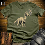 Vintage Cigar Brachiosaurus Softstyle T Shirt Military Green | Cigar Brachiosaurus Tee