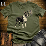 Vintage Cigar Boston Terrier Softstyle T Shirt Military Green | Cigar Boston Terrier Tee