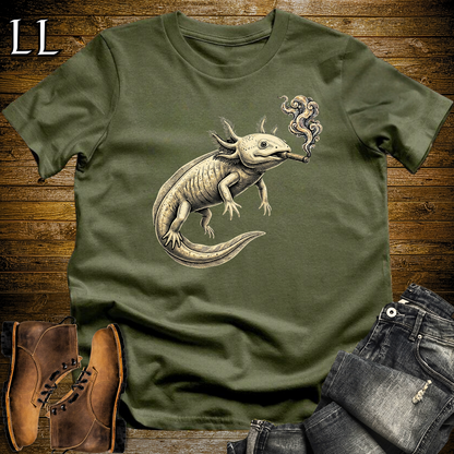 Vintage Cigar Axolotl Softstyle T Shirt Military Green | Cigar Axolotl Tee