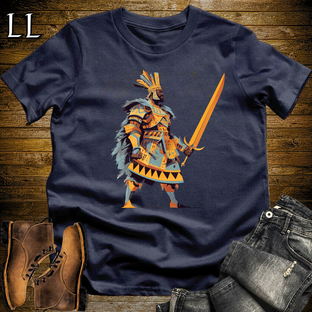 African Golden Swordmaster Navy | Gold Warrior Tee