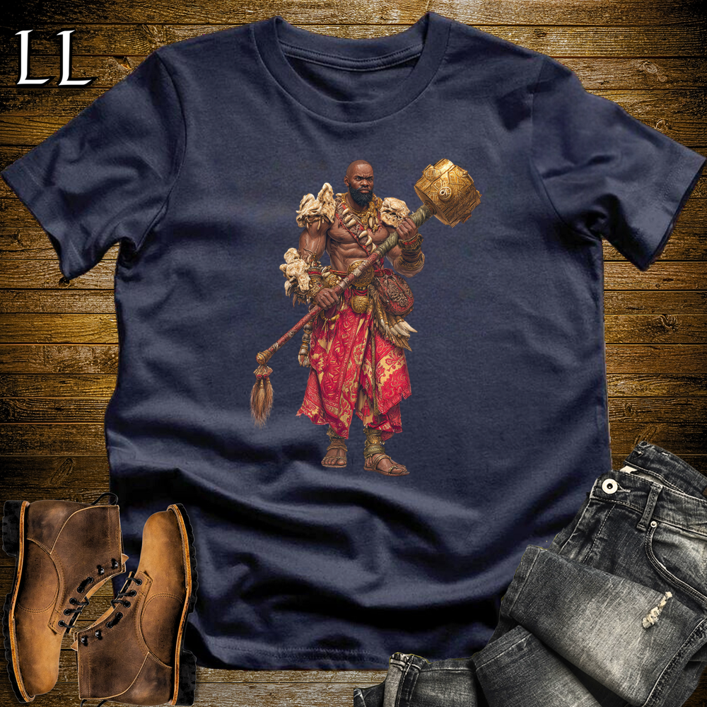 African Gold Mace Warrior King Navy | Royal Tee