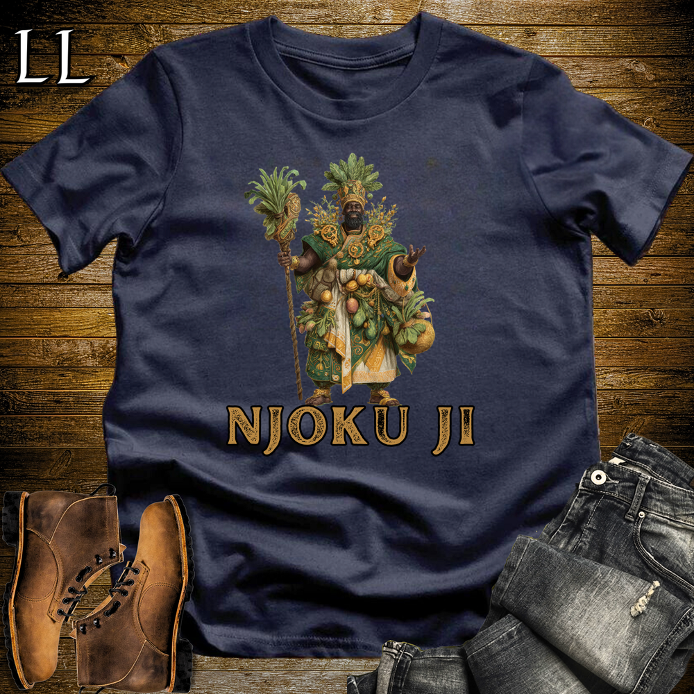 Njoku Ji African God Softstyle Tee Navy | Igbo Harvest God Tee