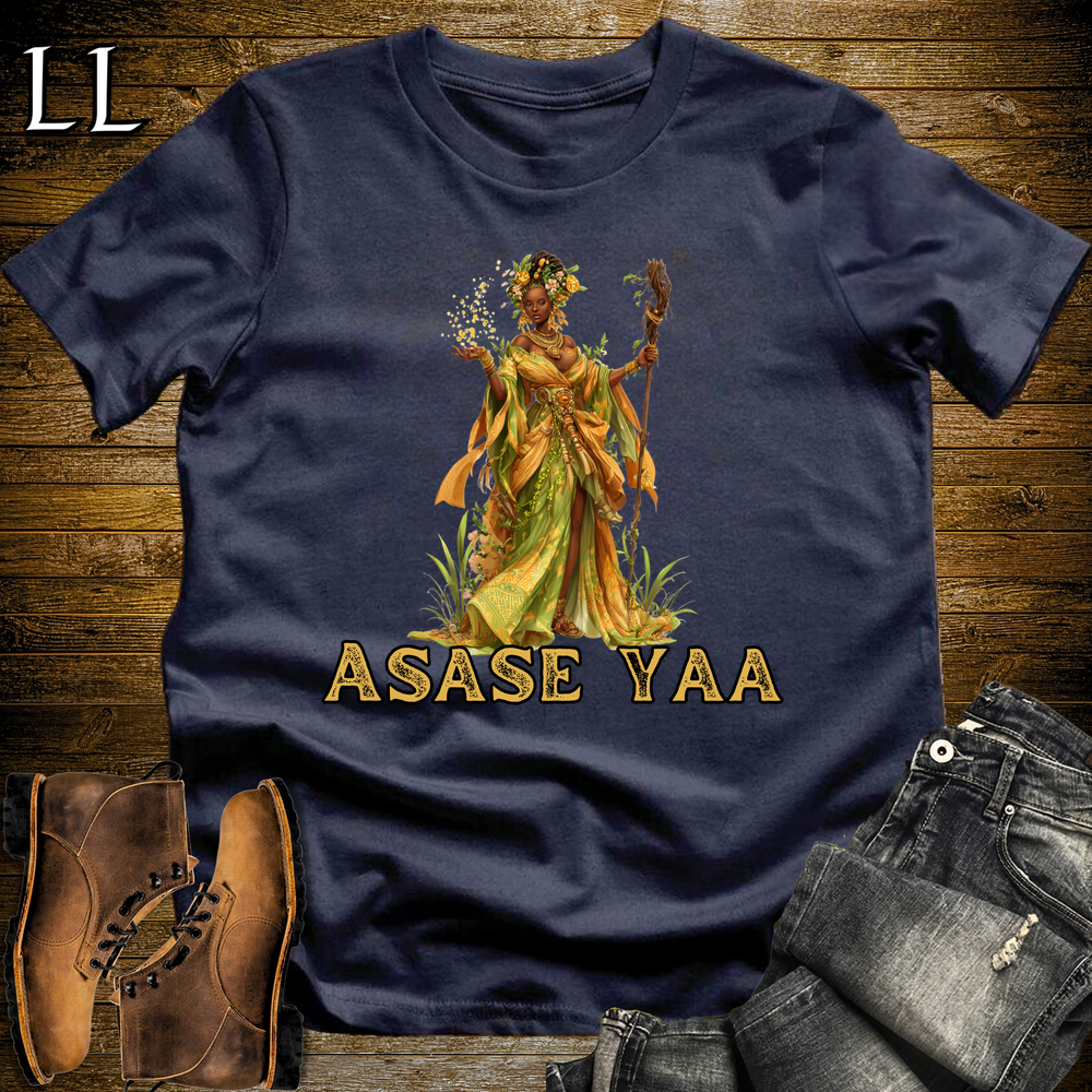 Asase Yaa African Goddess Softstyle Tee Navy | Akan Earth Goddess Tee