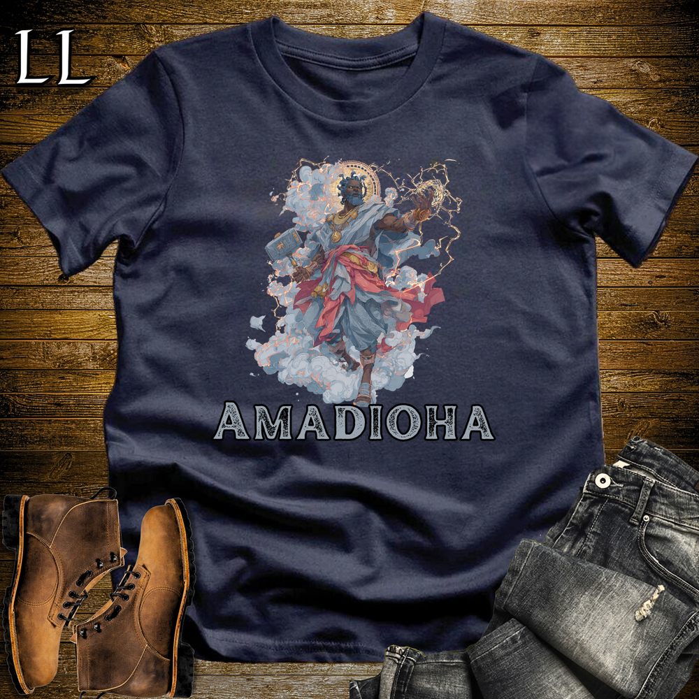 Amadioha African God Softstyle Tee - Navy