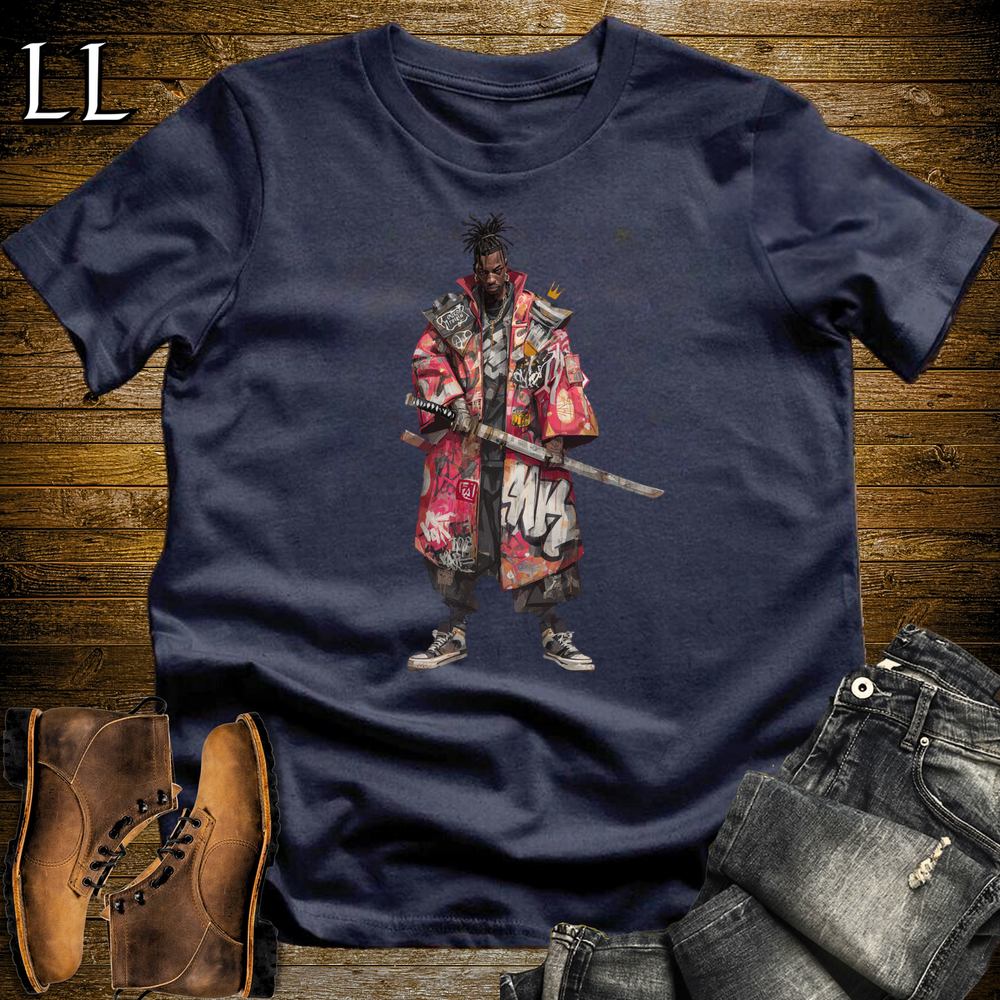 African Red Street Samurai Navy | African Warrior Tee