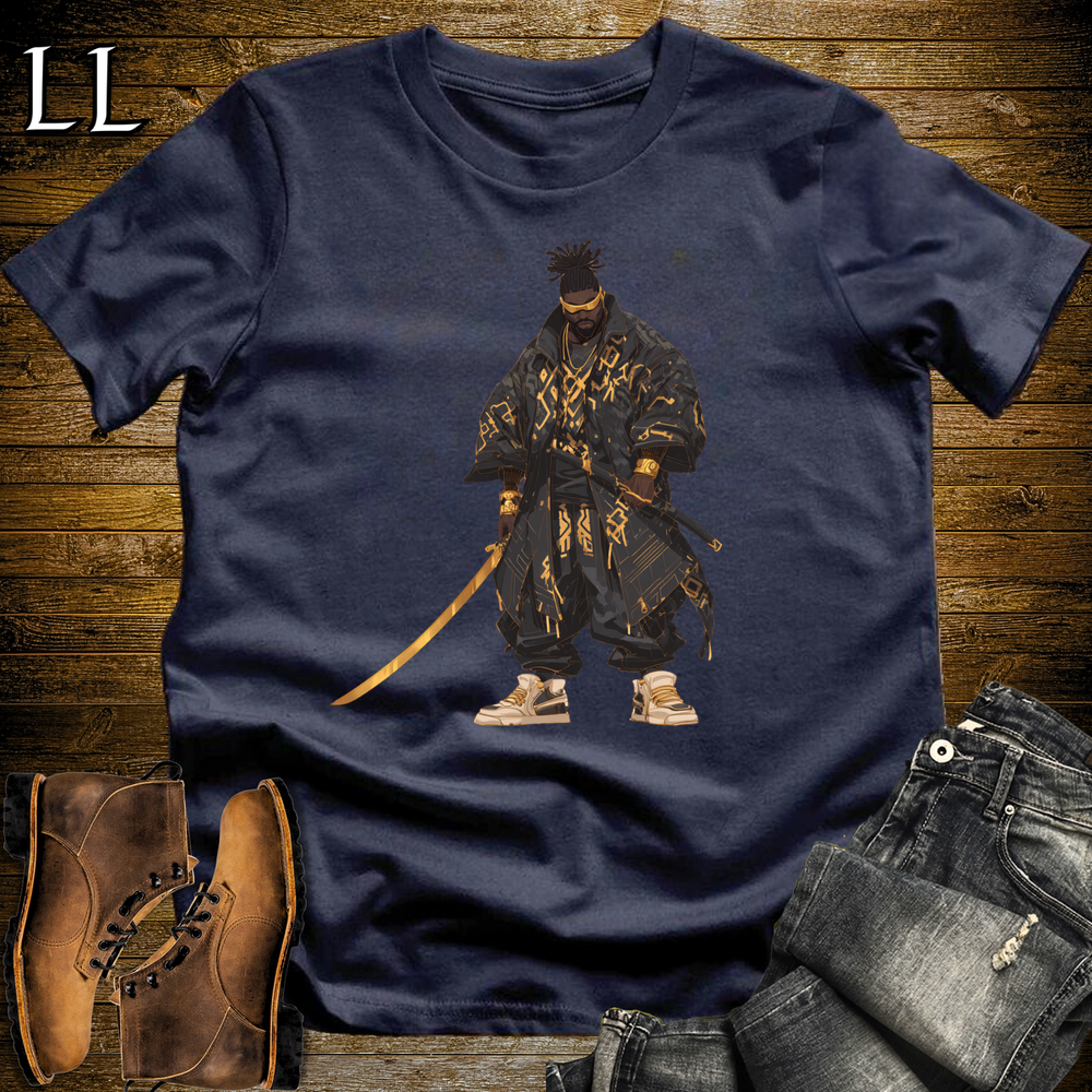 African Black Street Samurai Navy | African Warrior Tee