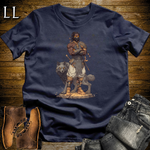 African Black Wolf Assassin Softstyle Tee Navy | African Warrior Tee
