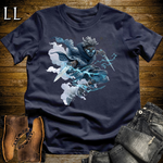 African Lightning Blade Assassin Softstyle Tee Navy | African Warrior Tee