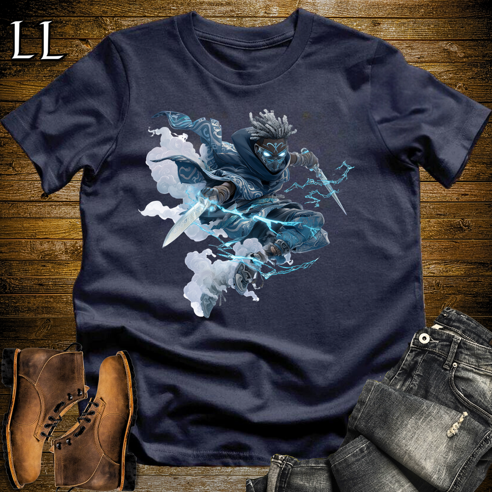 African Lightning Blade Assassin Softstyle Tee Navy | African Warrior Tee