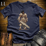 African Bone Barbarian Softstyle Tee Navy | African Warrior Tee