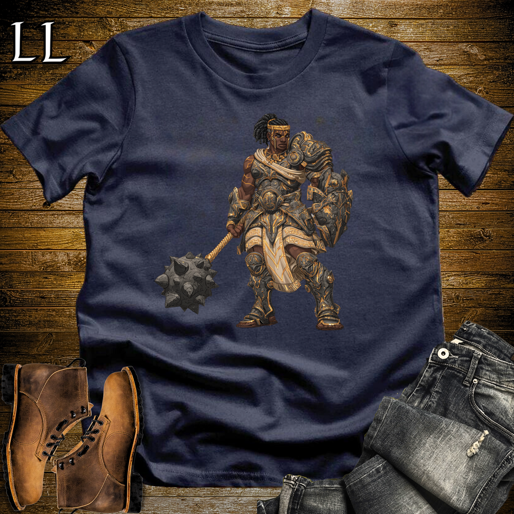 African Stone Barbarian Softstyle Tee Navy | African Warrior Tee