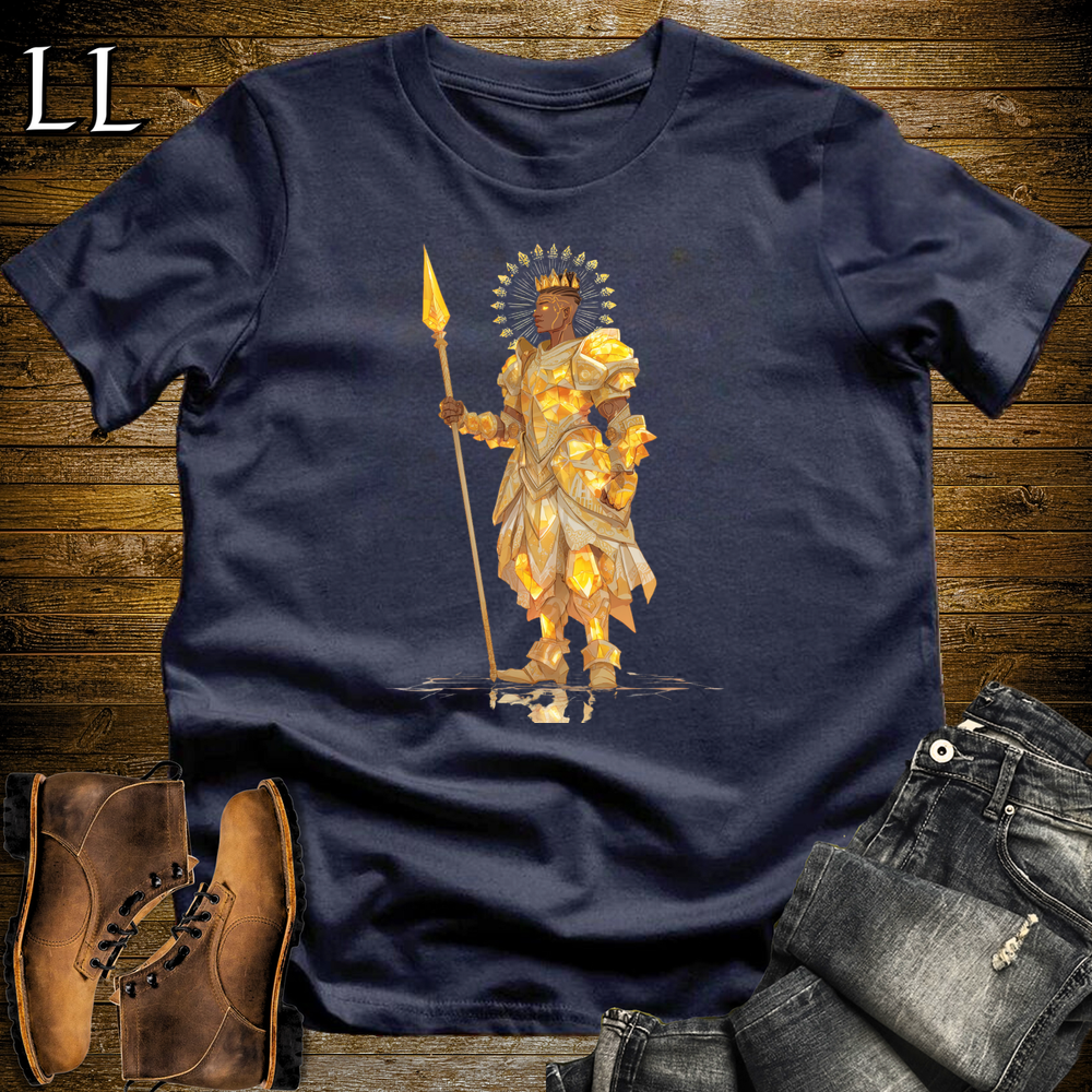 African Sun Spear King Softstyle Tee Navy | African Royalty Graphic Tee