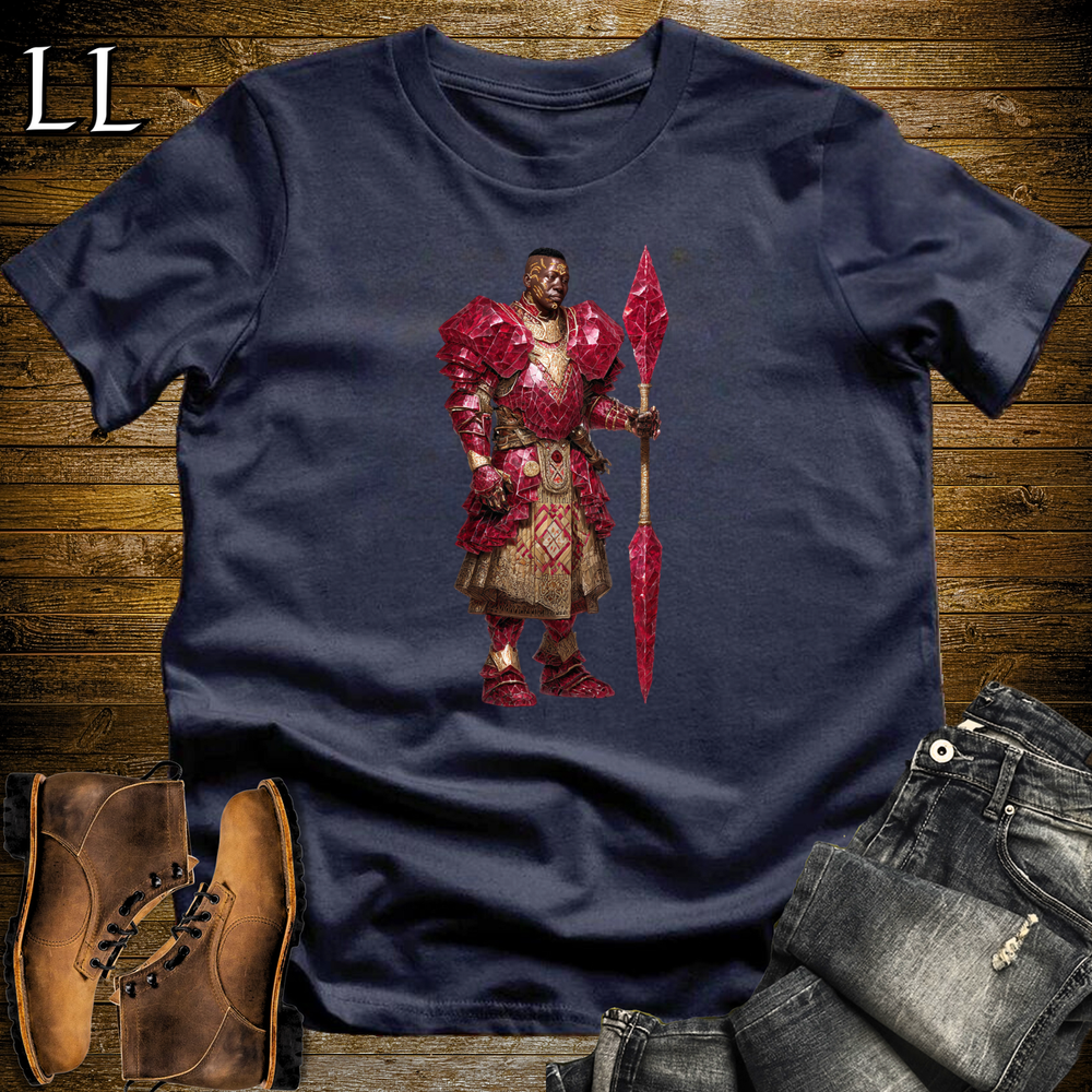 African Ruby Spear Warrior Softstyle Tee - Navy