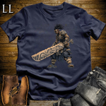 African Ancient God Sword Warrior Softstyle Tee Navy | African Warrior Graphic