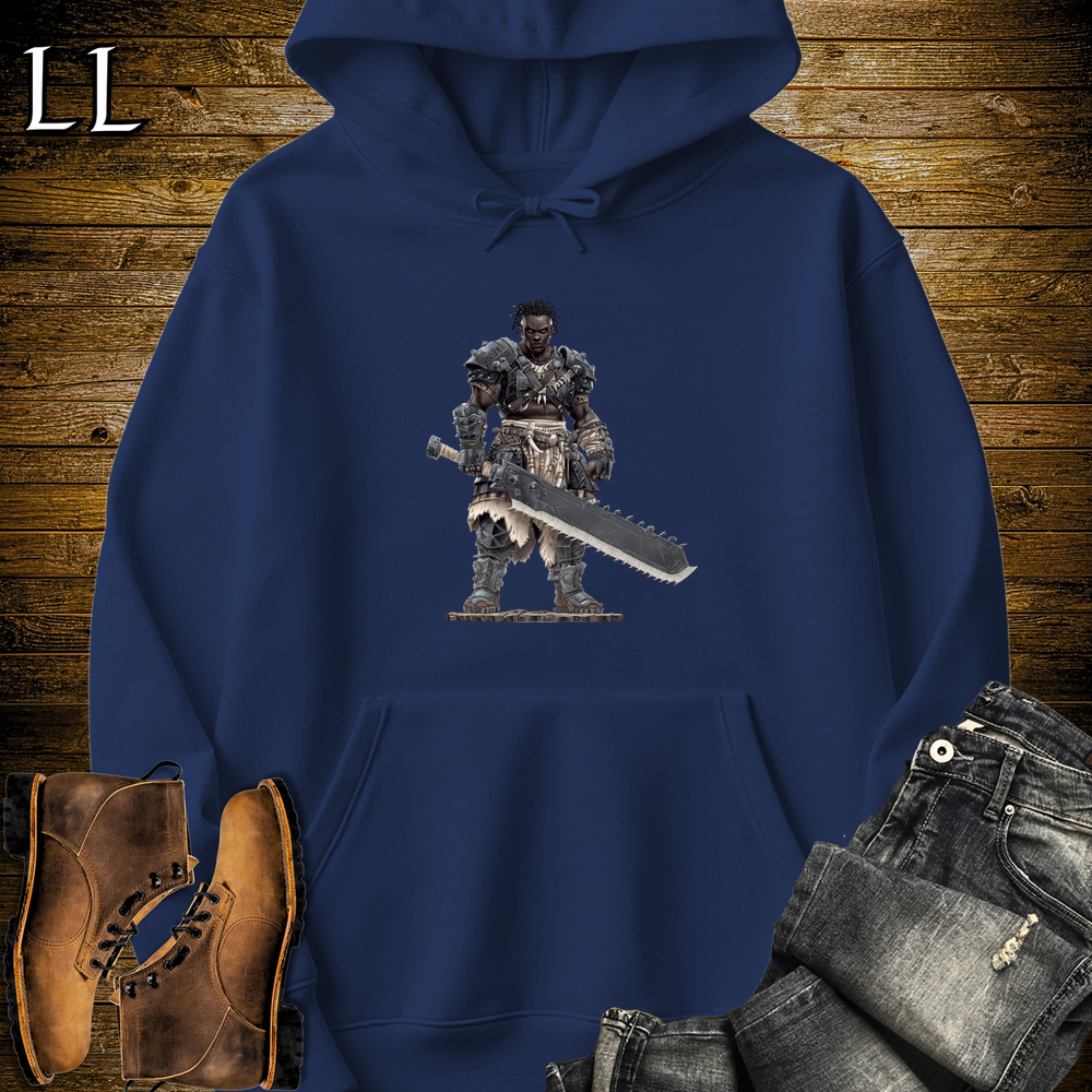 African Gladiator Barbarian Hooded Sweatshirt Navy | African Warrior Hoodie