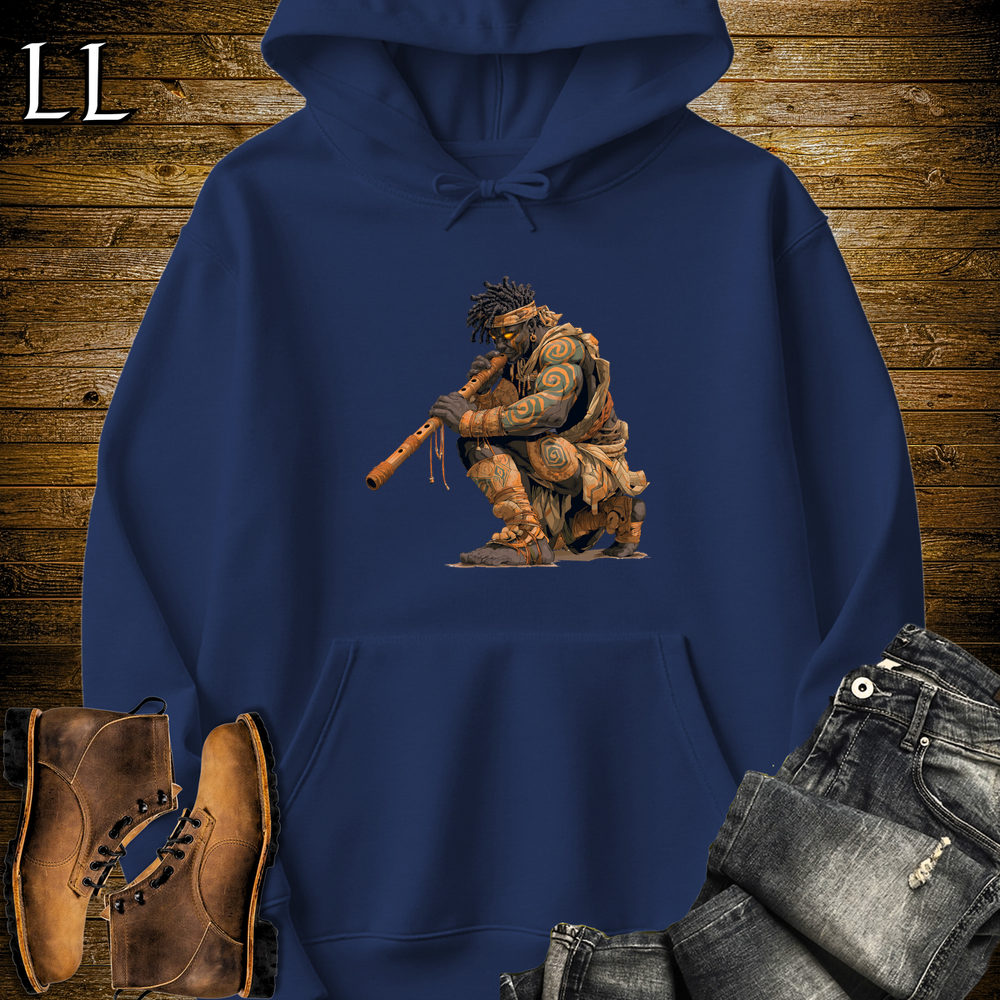 African Blow Dart Warrior Hooded Sweatshirt - Navy