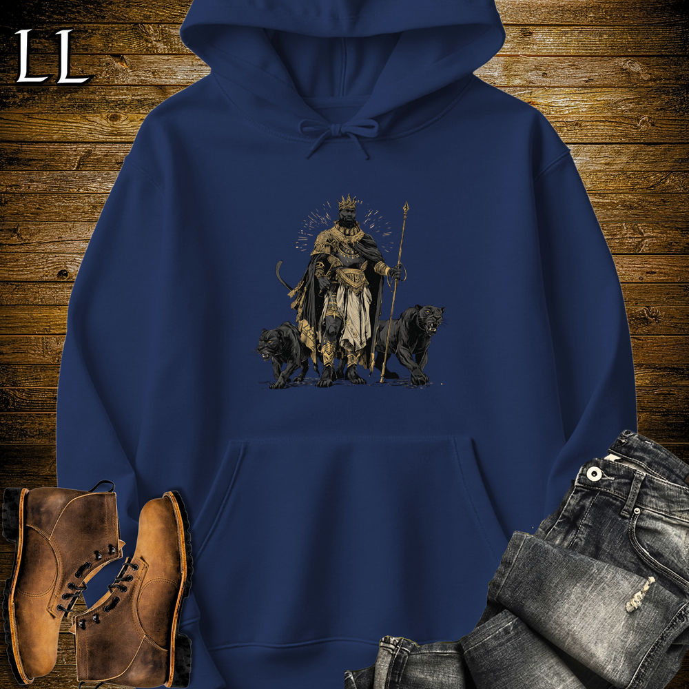 African Black Panther King Hooded Sweatshirt - Navy