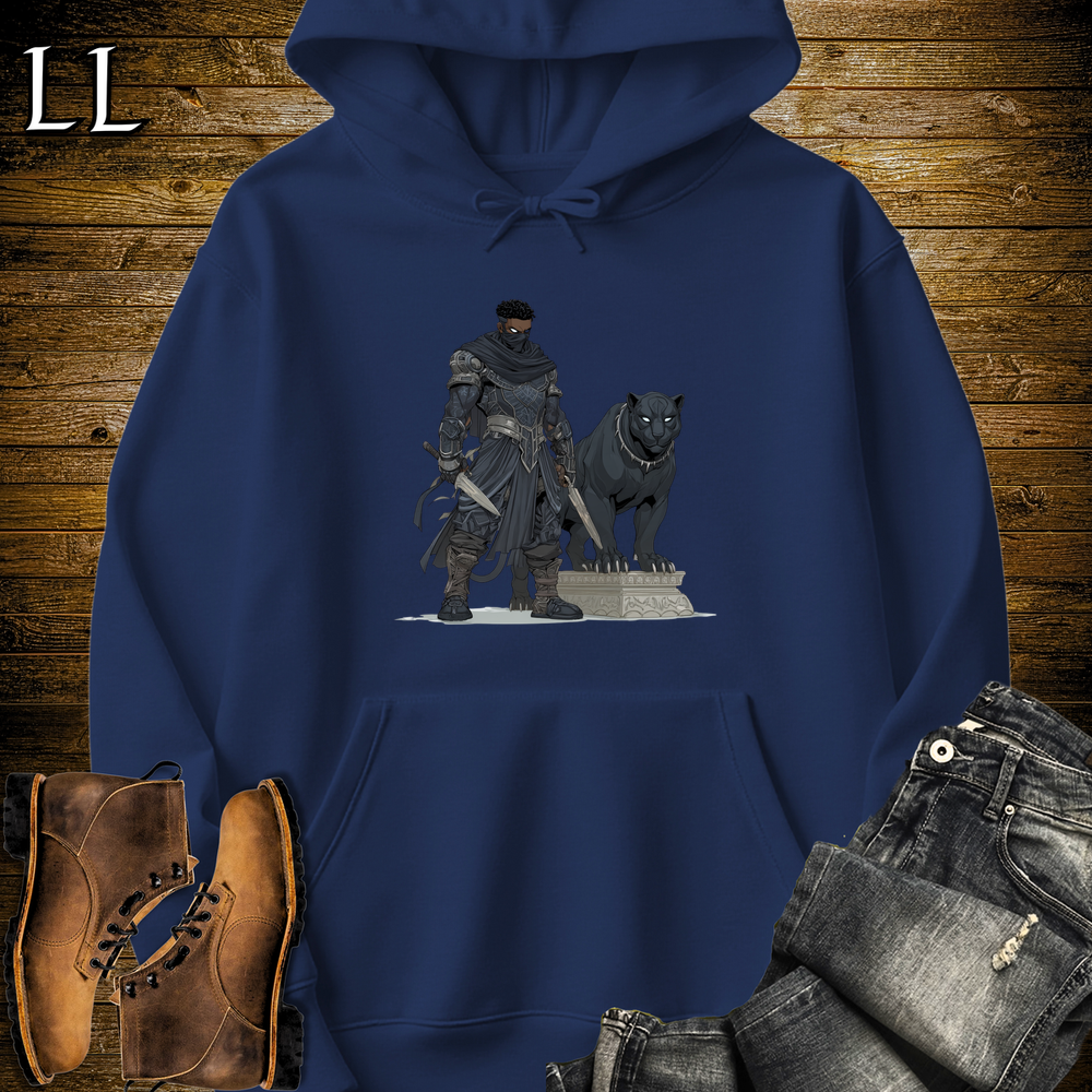African Black Panther Assassin Hooded Sweatshirt Navy | African Warrior Hoodie