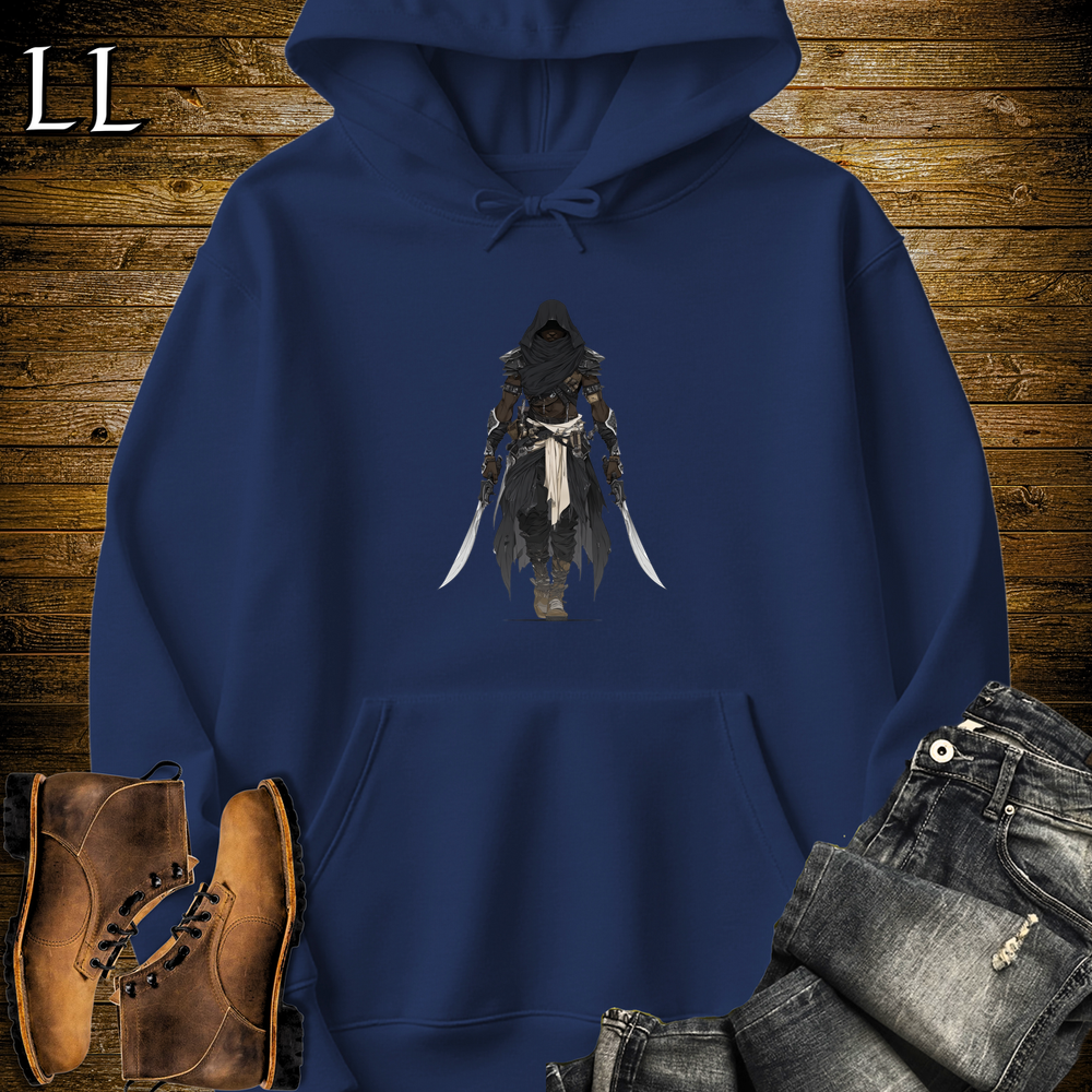 African Black Hood Assassin Hooded Sweatshirt Navy | African Warrior Hoodie