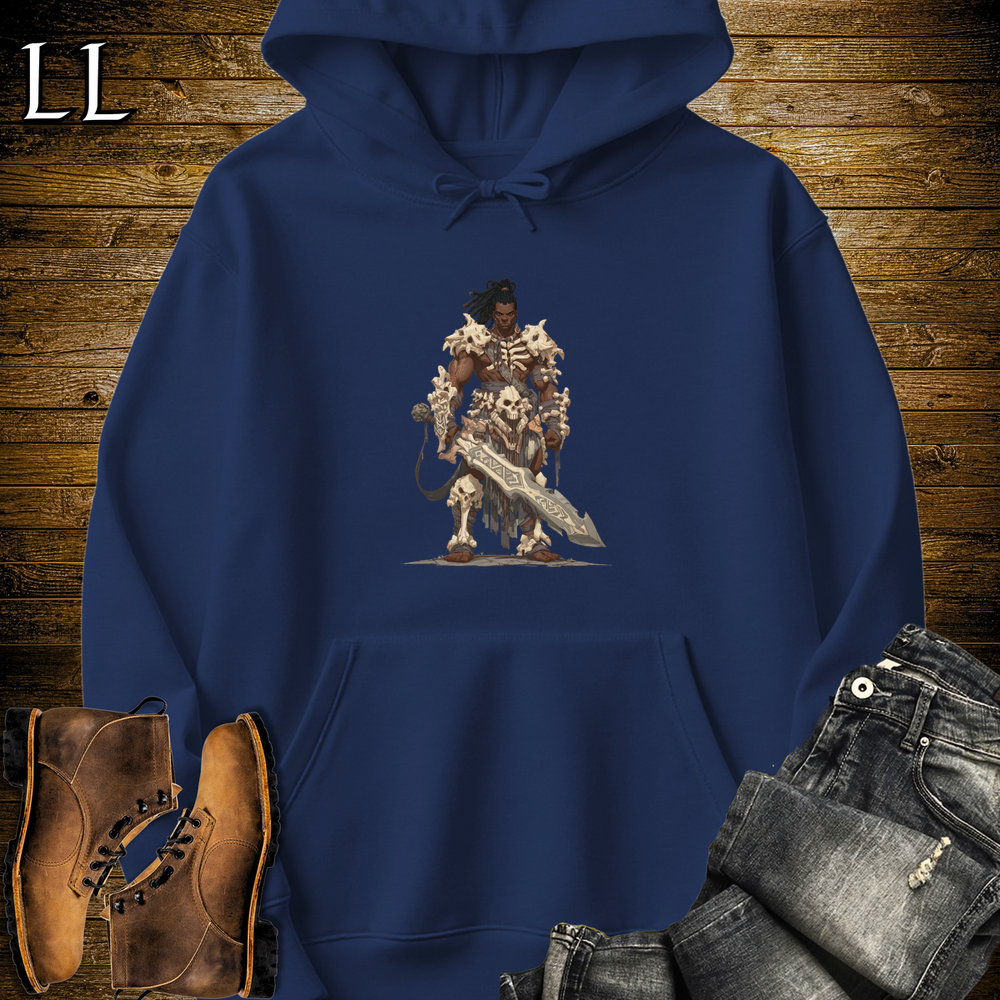 African Bone Barbarian Hooded Sweatshirt - Navy