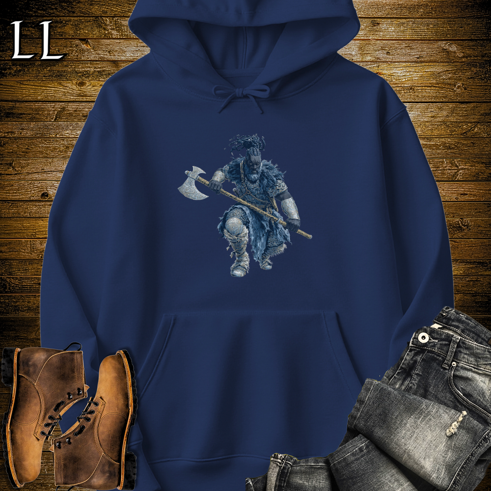 African Blue Viking King Hooded Sweatshirt - Navy