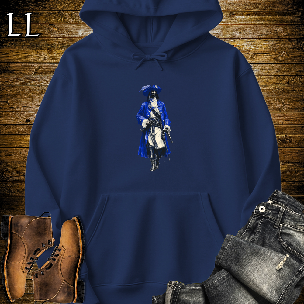 African Blue Pirate King Hooded Sweatshirt - Navy