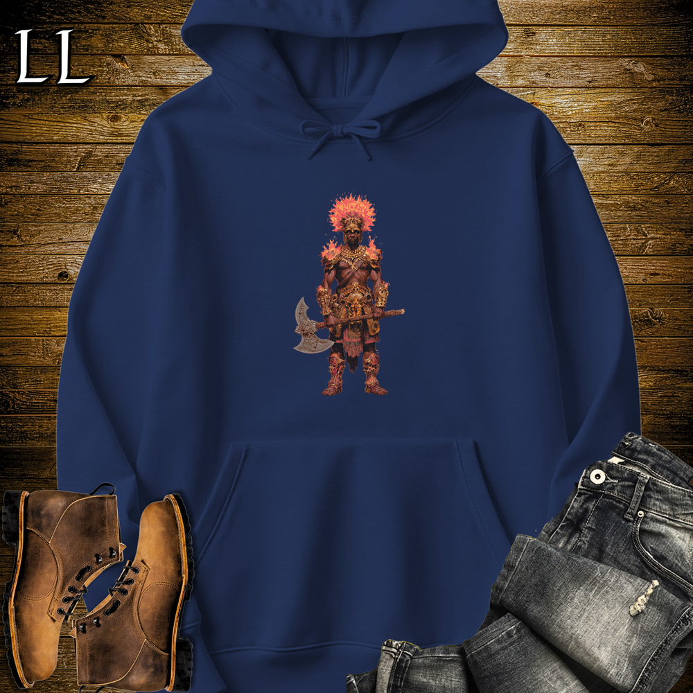 African Flame King Hooded Sweatshirt - Navy