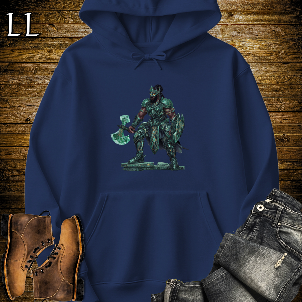 African Emerald Warrior Hooded Sweatshirt - Navy