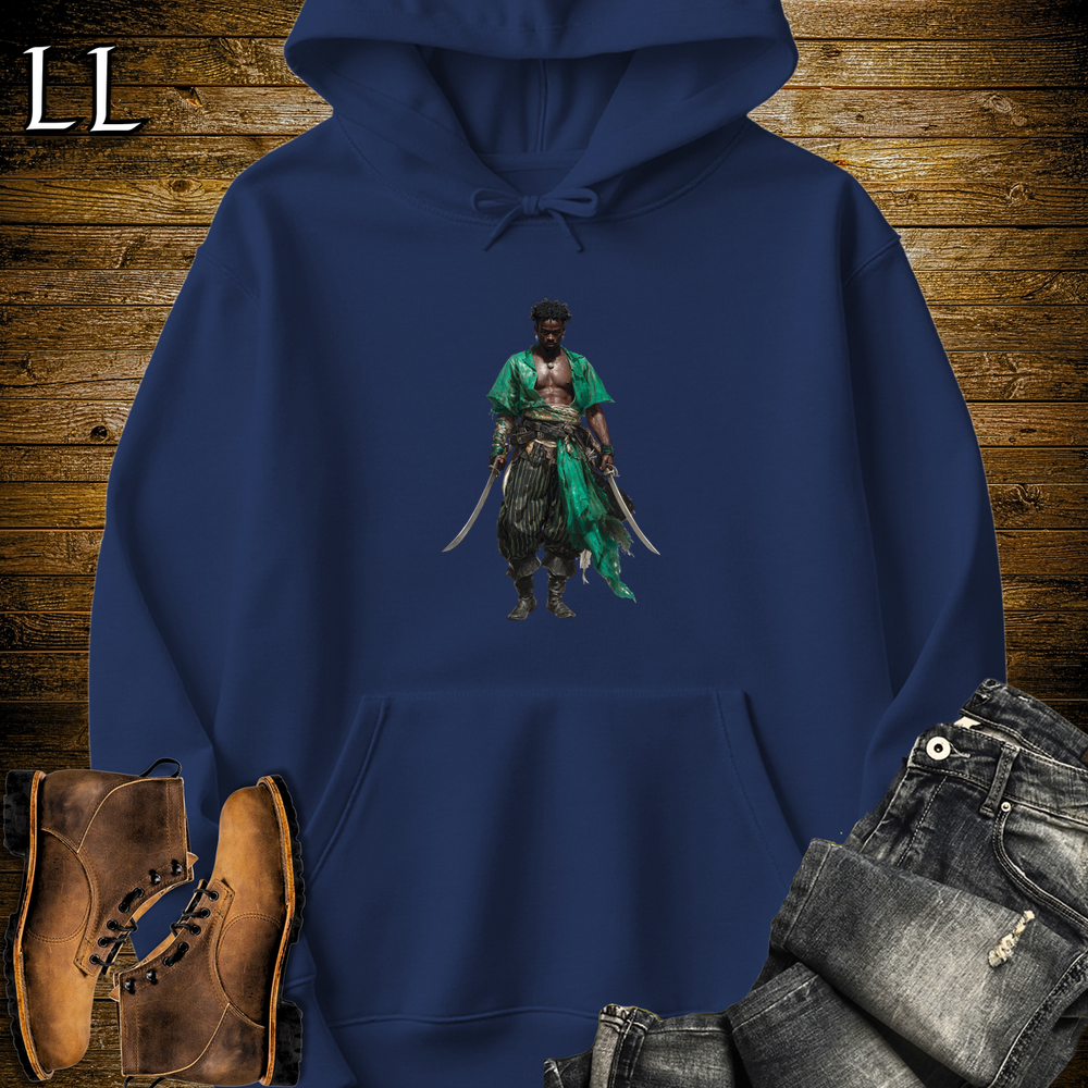 African Emerald Pirate Hooded Sweatshirt Navy | Pirate Warrior