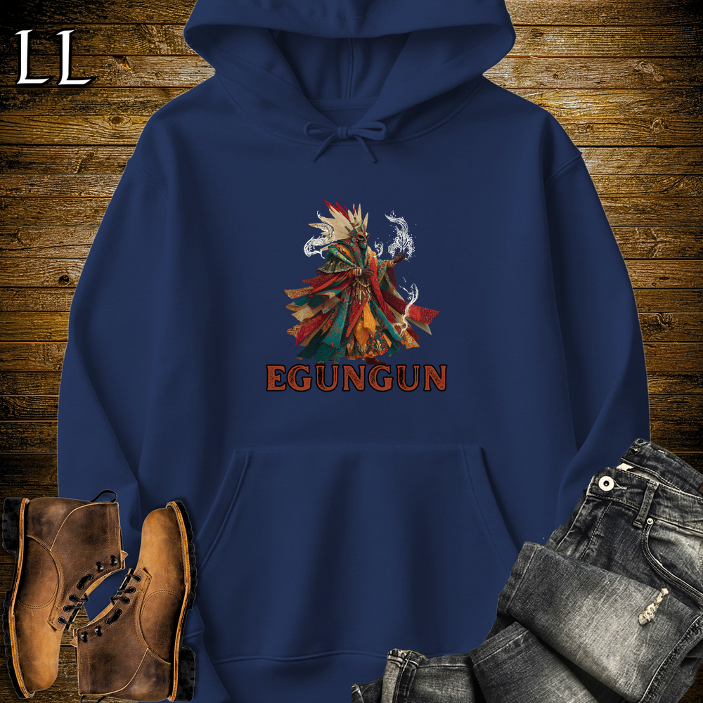 African Egungun Spirits Hooded Sweatshirt - Navy