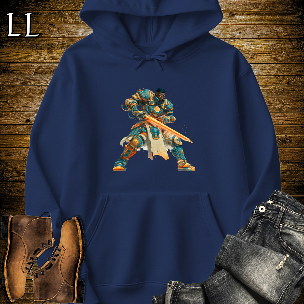 African Space Warrior Hooded Sweatshirt - Navy