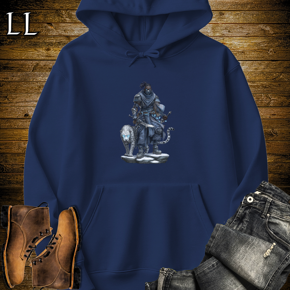 African Snow Leopard Assassin Hooded Sweatshirt Navy | African Warrior Hoodie