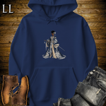 African Silver Blossom Samurai Queen Navy | African Warrior Hoodie