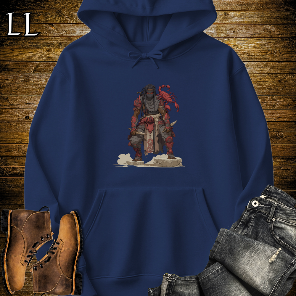 African Scorpion Assassin Hooded Sweatshirt Navy | African Warrior Hoodie
