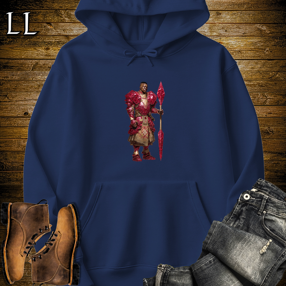 African Ruby Spear Warrior Hooded Sweatshirt - Navy