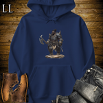African Rhino Barbarian Hooded Sweatshirt Navy | African Warrior Hoodie