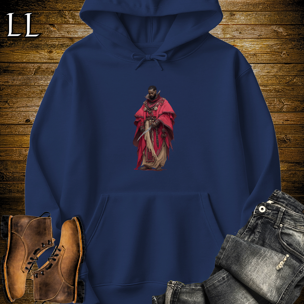 African Red Cloak Assassin Hooded Sweatshirt Navy | African Warrior Hoodie
