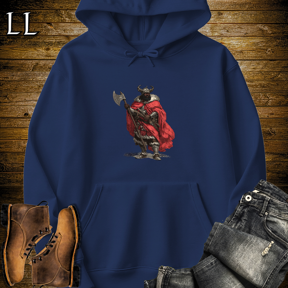 African Viking King Hooded Sweatshirt Navy | Regal Warrior