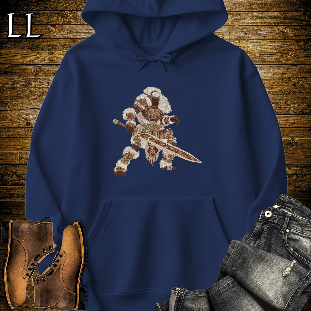 African Tribal Sword King Hooded Sweatshirt Navy | Sword Master