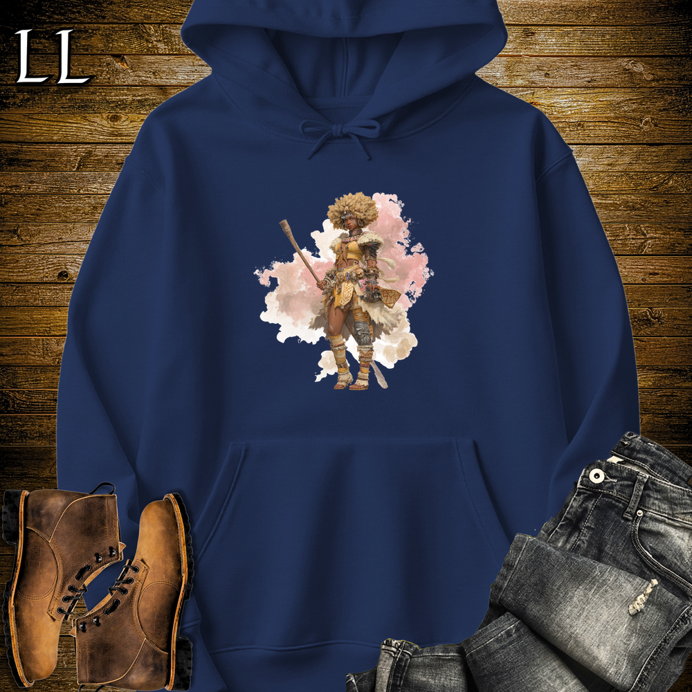 African Tribal Queen Hooded Sweatshirt Navy | Warrior Queen