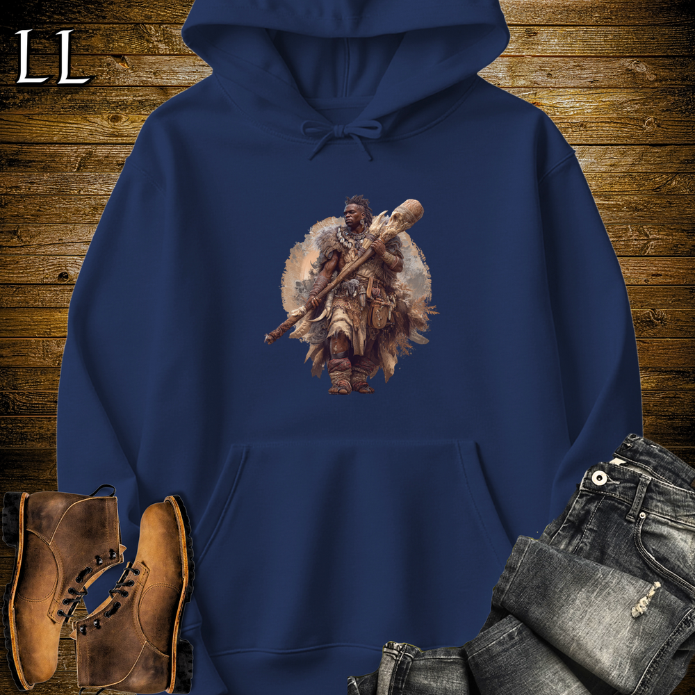 African Warrior Bone Club Hooded Sweatshirt Navy | Bone Fighter
